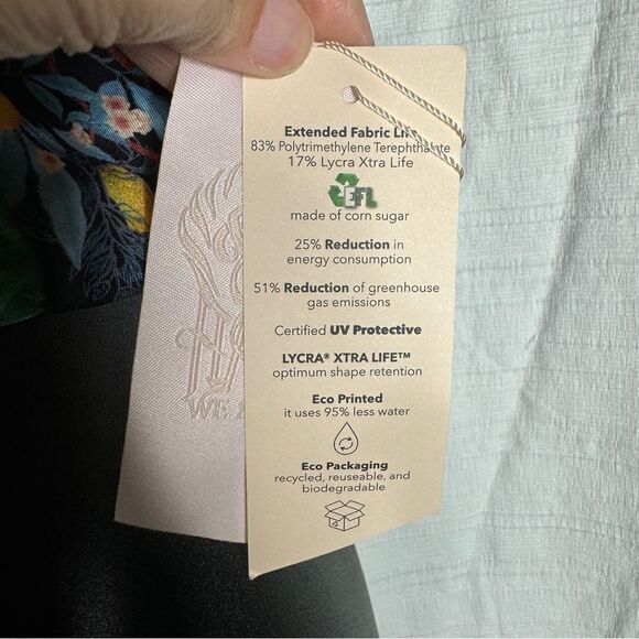 Free People HAH black floral butterfly tree tie swimsuit top size small NEW - Picture 6 of 9